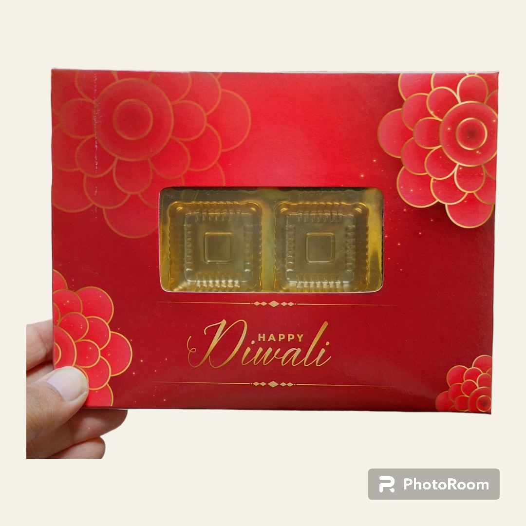 12 CAVITY DIWALI CHOCOLATE BOX RED WITH CAVITY-10 PCS PACK