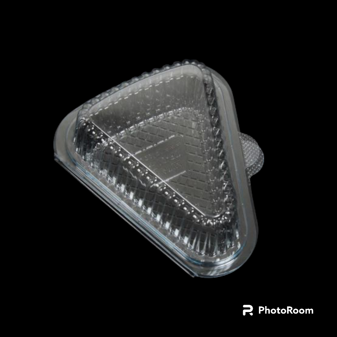 TRIANGLE PVC PASTRY CONTAINER WITH LID-10 PCS
