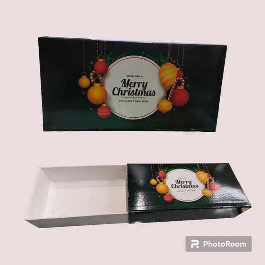 CHRISTMAS  SLIDER BOX  GREEN 6.5*3.5*1.75 INCH- (10 PCS)