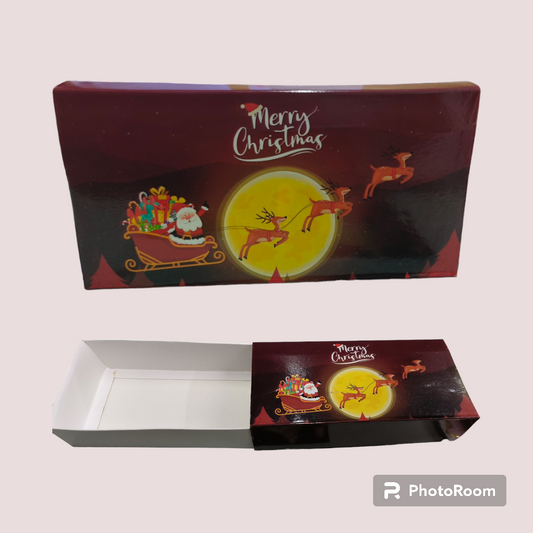 CHRISTMAS  SLIDER BOX  RED  6.5*3.5*1.75 INCH- (10 PCS)