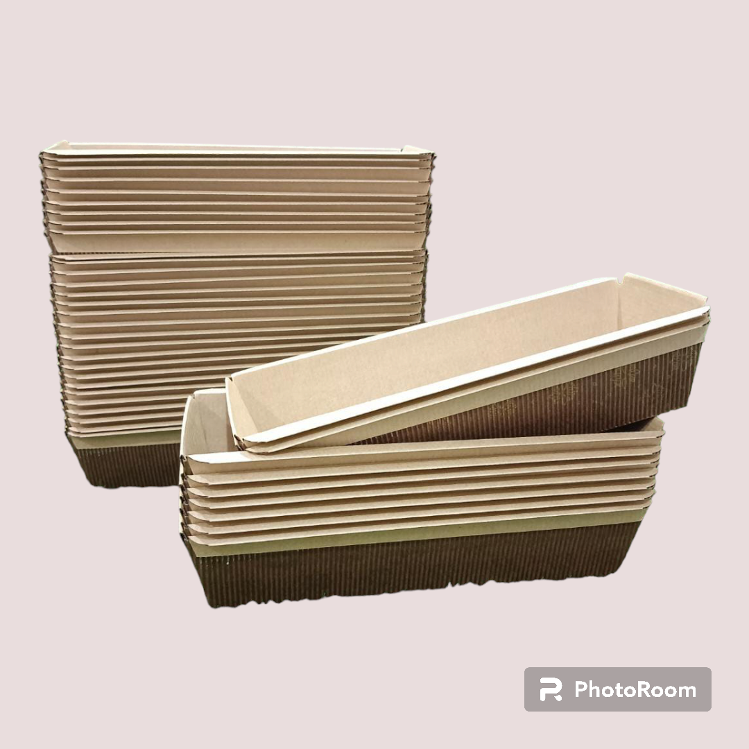 Bake & Serve Bar Cake Mould Brown 17*10*5 cm-10 PCS PACK