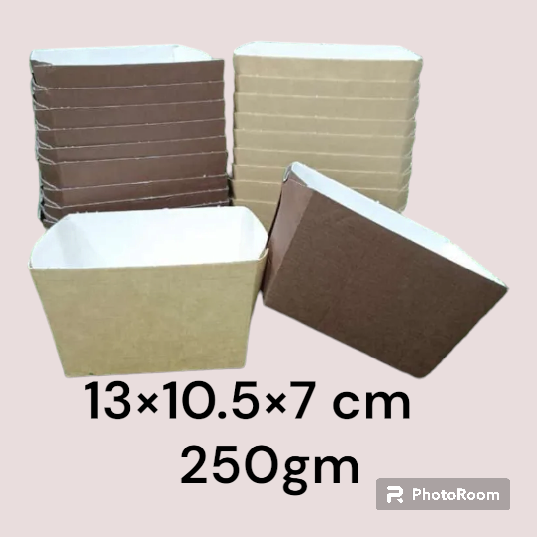 Bake & Serve Plumpy Cake Mould 250gm Cream White 13*10.5*7 cm -10 PCS PACK
