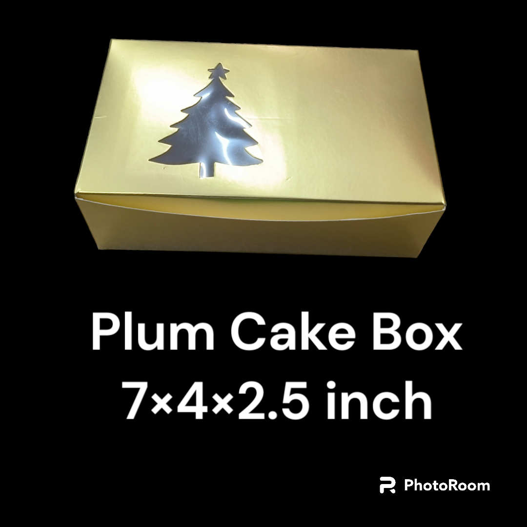 Christmas Plum Cake Box Golden 7*4*2.5-10 PCS PACK