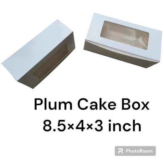 Plum Cake Box White Big 8.5*4*3 -10 PCS PACK