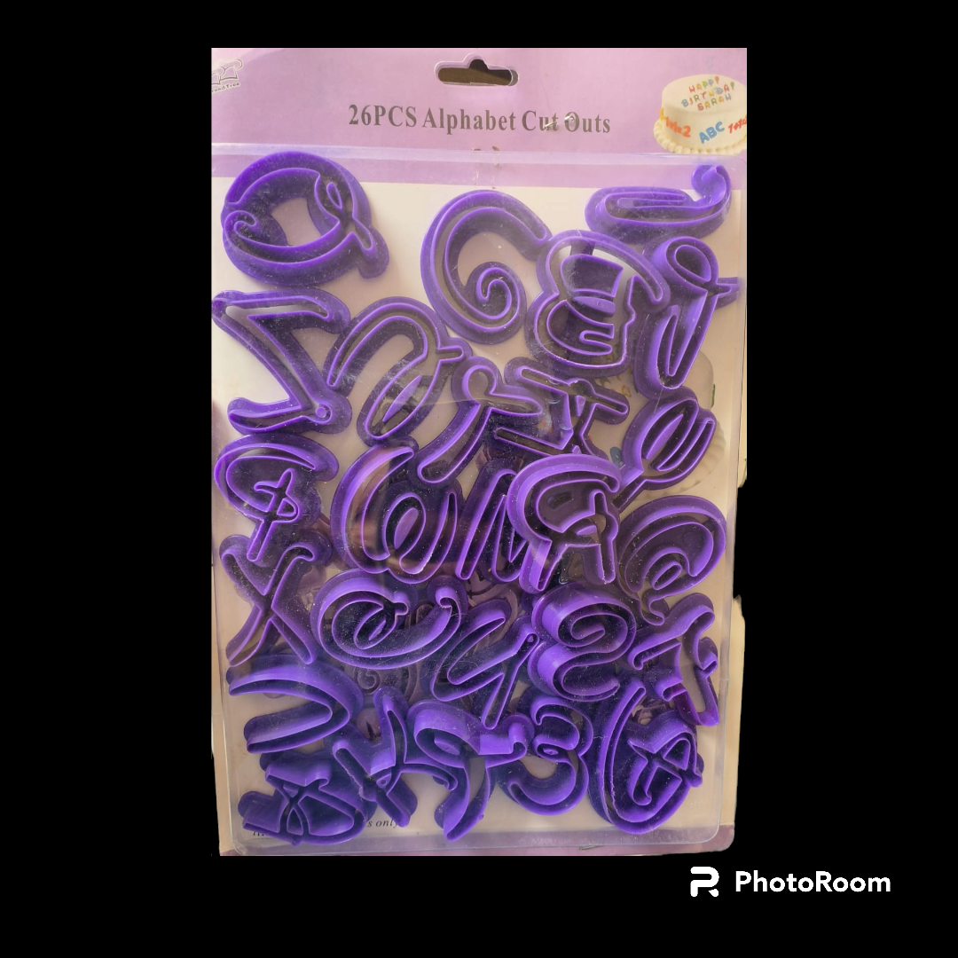 ALPHABET CUTTER 26PCS PURPLE