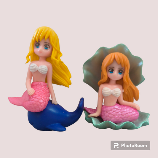 MINIATURE COUPLE  SITTING  MERMAID 2PCS
