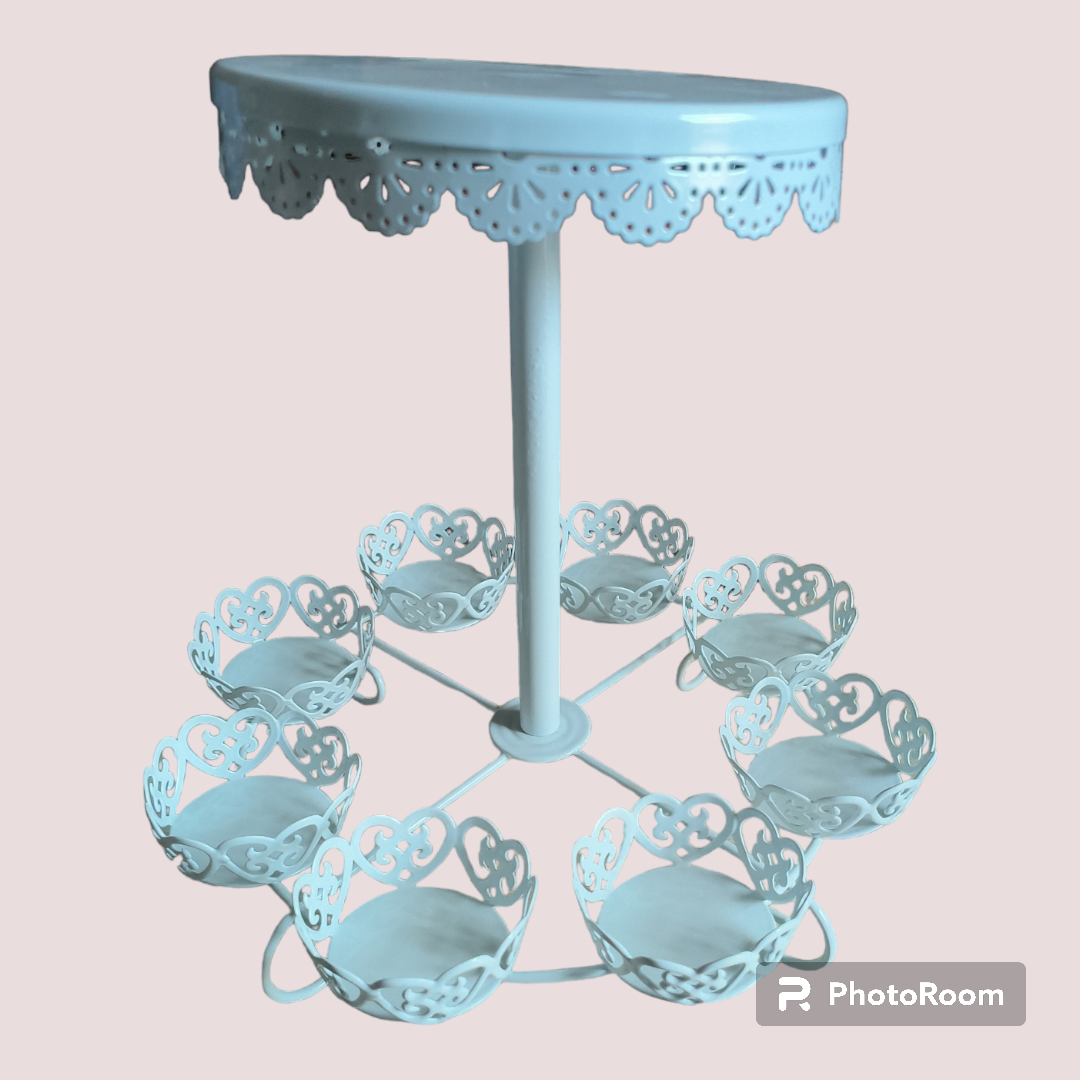 METAL CAKE STAND 6'' PLATE & 8 CUP
