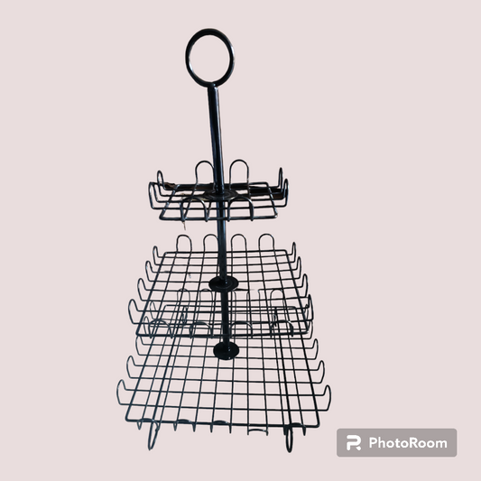 METAL 3 TIER CUP CAKE STAND BLACK