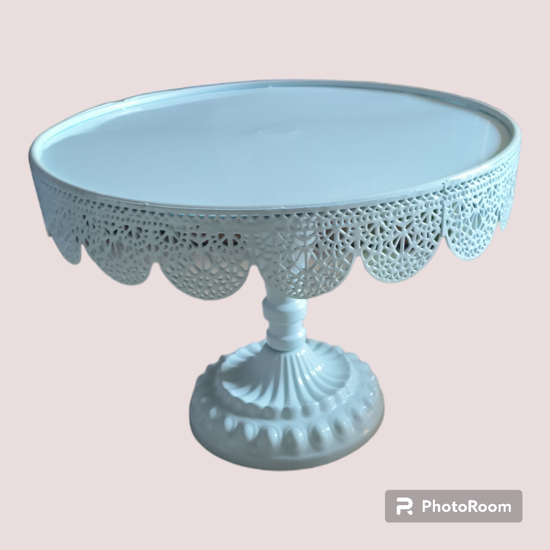 METAL CAKE STAND 10'' PLATE , 7'' HEIGHT