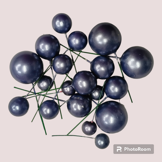 Faux Ball Multisize 20 Pcs Pearl Shine  Dark Gray Color