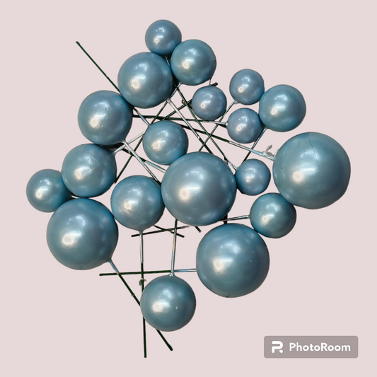 Faux Ball Multisize 20 Pcs Pearl Shine  Sky Blue Color