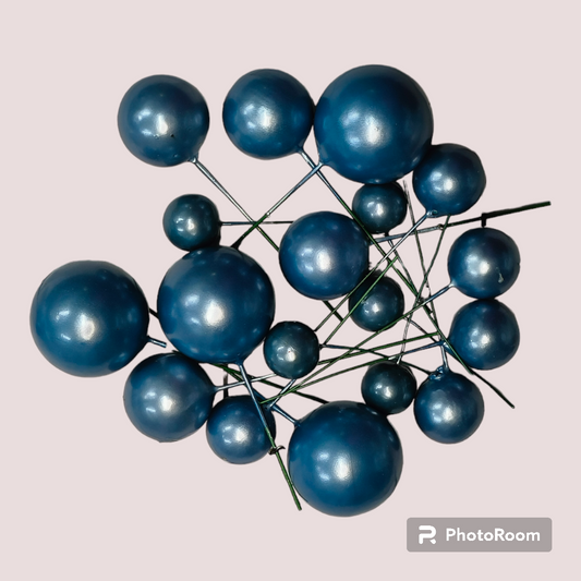 Faux Ball Multisize 20 Pcs Pearl Shine Blue Color