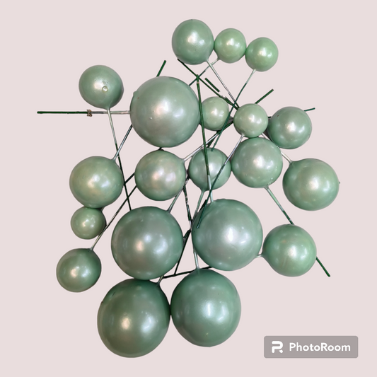 Faux Ball Multisize 20 Pcs Pearl Shine light Green Color
