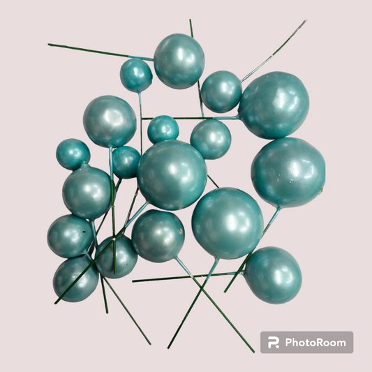 Faux Ball Multisize 20 Pcs Pearl Shine Green Color