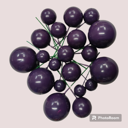 Faux Ball Multisize 20 Pcs Violet Color