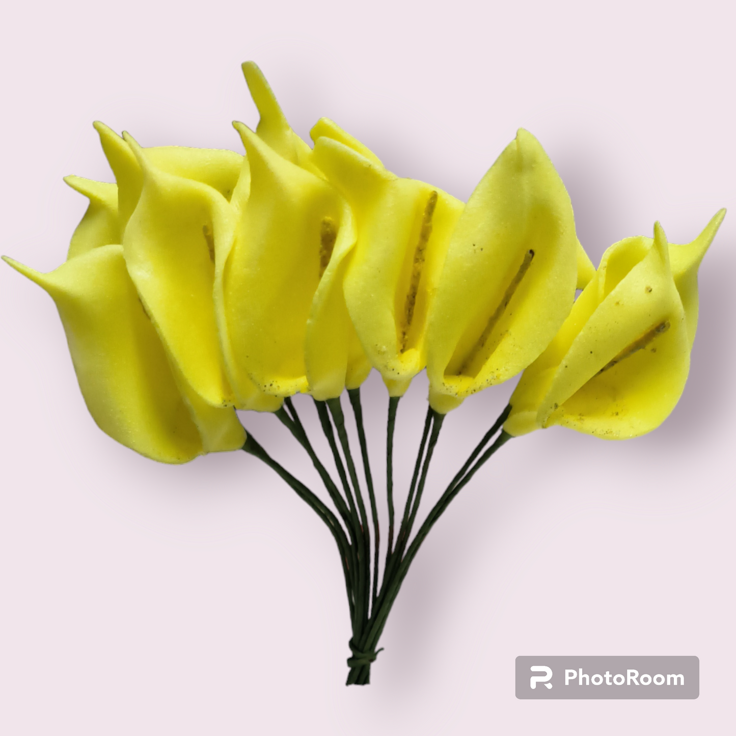 12pcs Foam lilly Flower Bunch Yellow