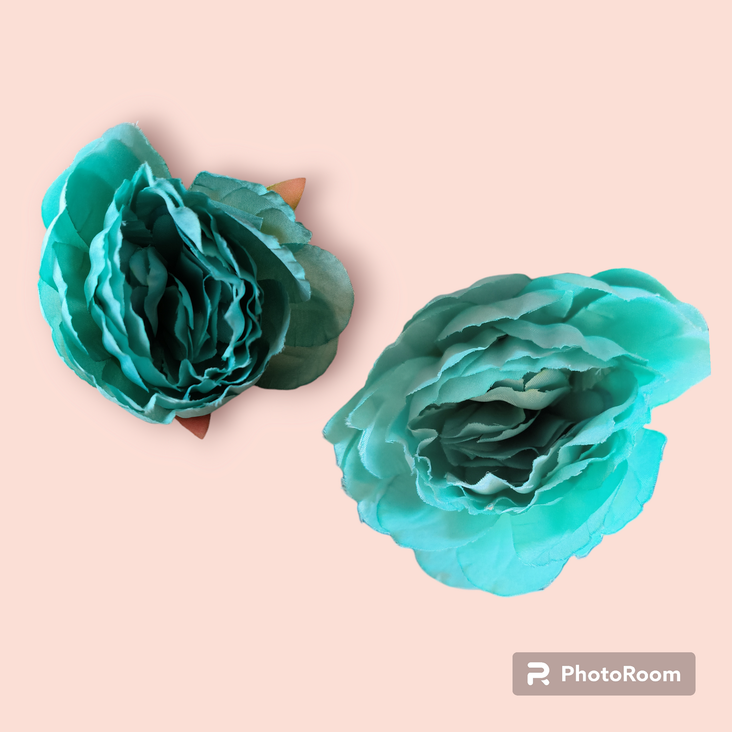 BIG TEAL PEONY CLOTH FLOWER 10CM