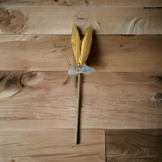 Golden Feather With Pearl
