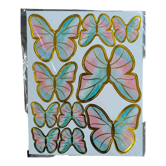 PAPER BUTTERFLY WITH STRING GREEN PINK  SHADE NEW