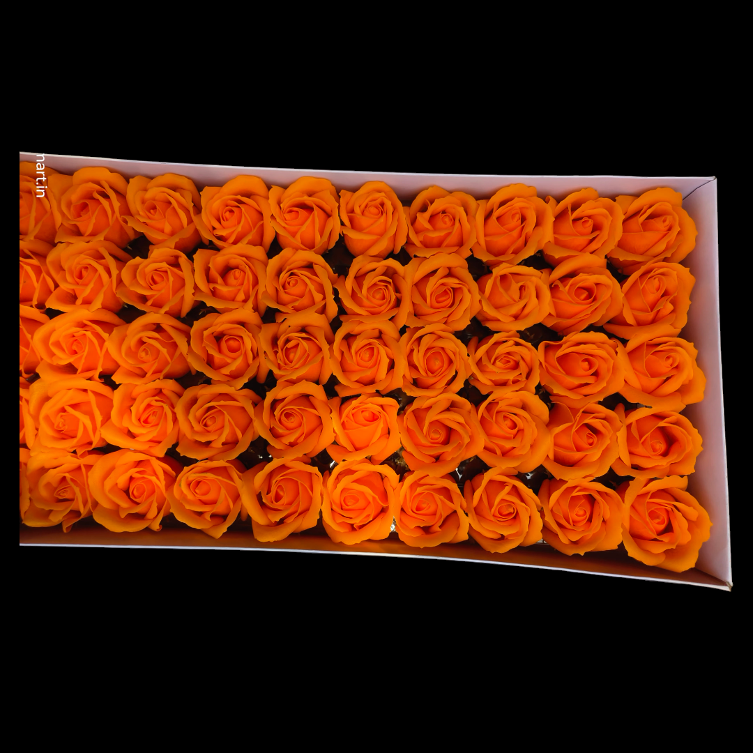 ARTIFICIAL SCENTED ROSE FLOWER ORANGE 10 PCS PACK