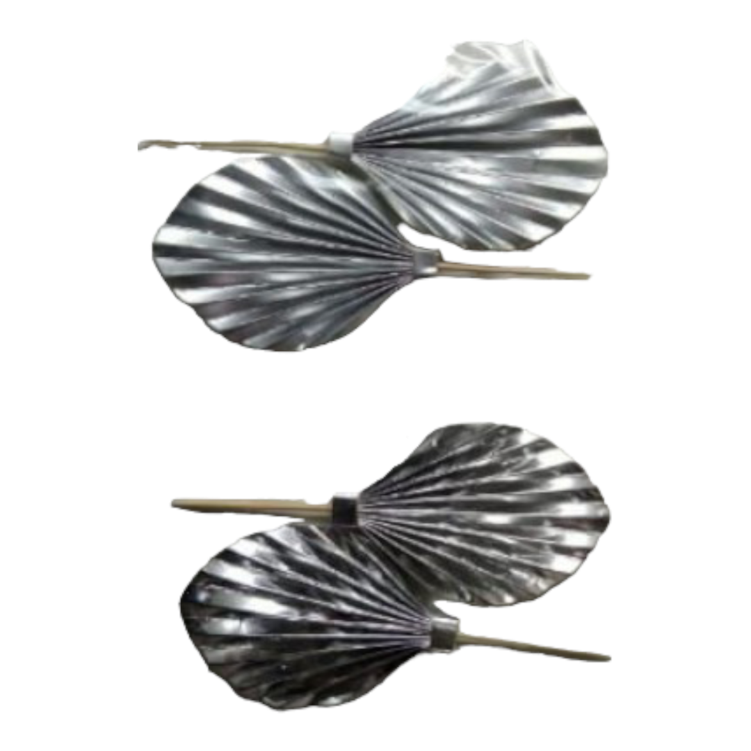 PAPER PALM LEAF 2 PCS PACK SILVER