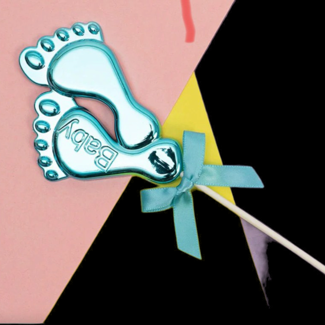 BABY FEET CAKE TOPPER BLUE