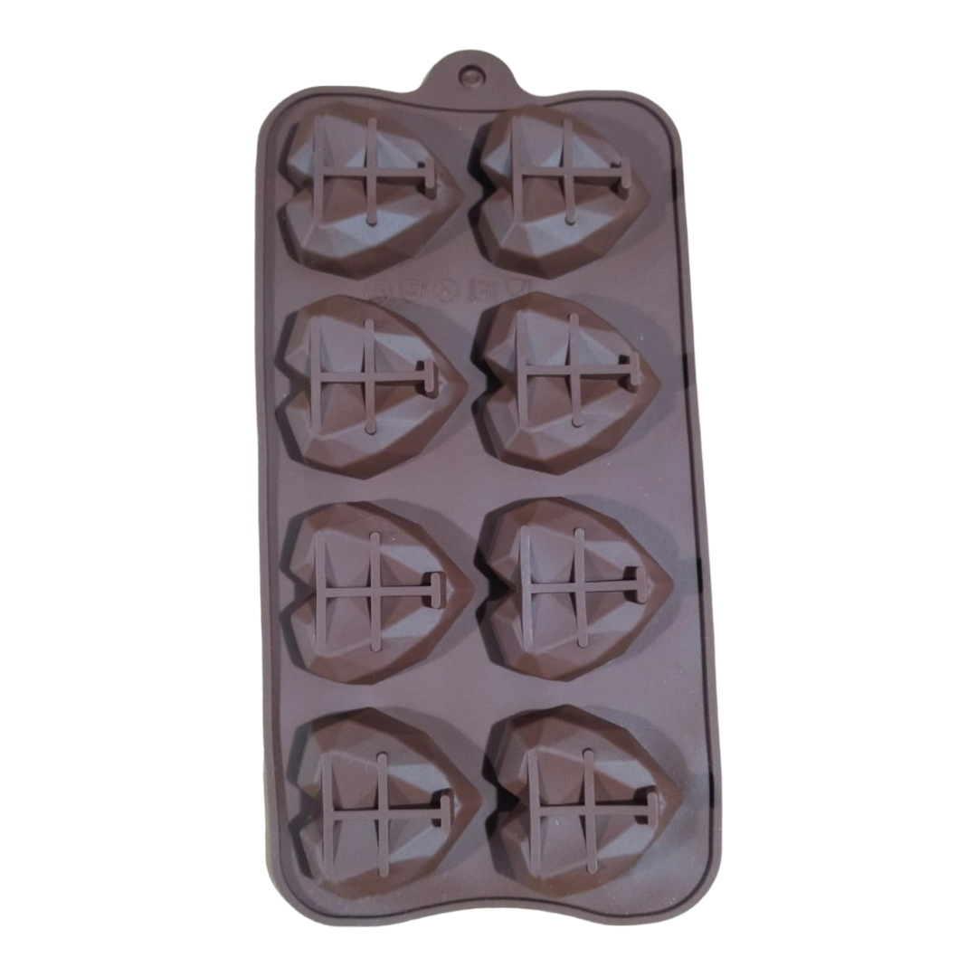 Silicon Chocolate Mould Big Heart 8 Cavity