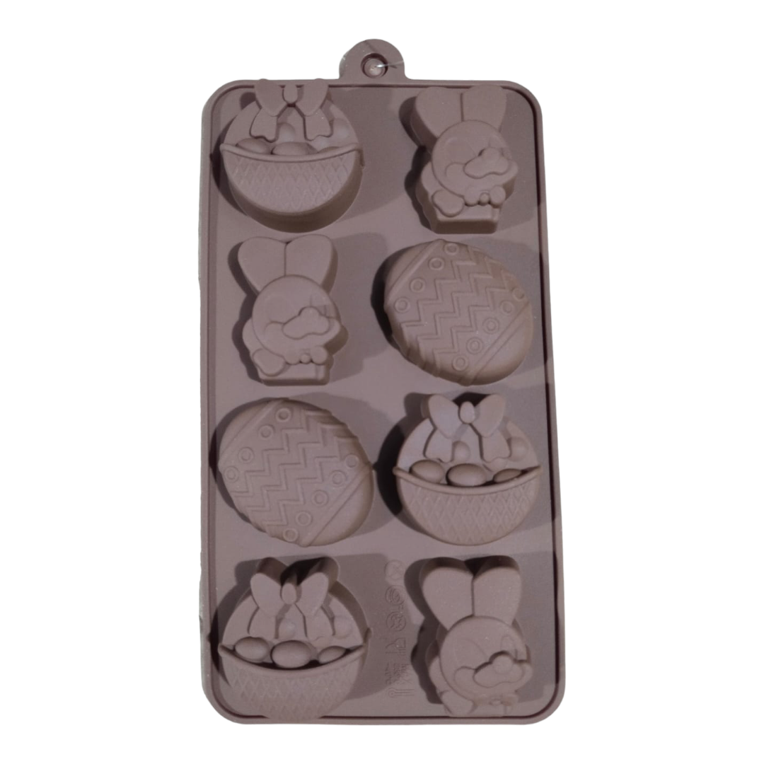 Silicon Chocolate Mould Easter Rabbit Egg Heart 8 Cavity
