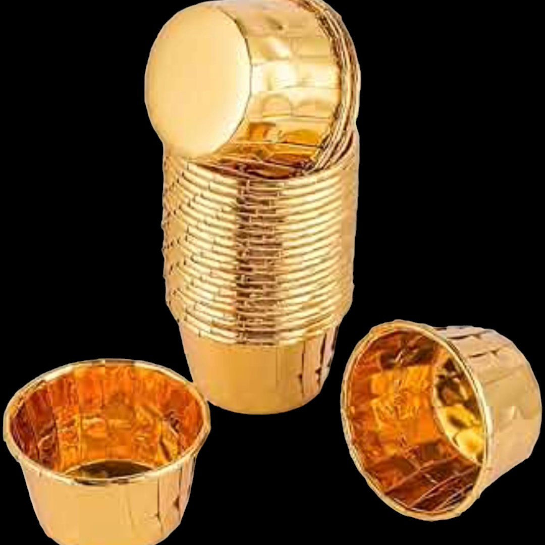 BAKE & SERVE CUPCAKE LINER GOLDEN 50 PCS PACK