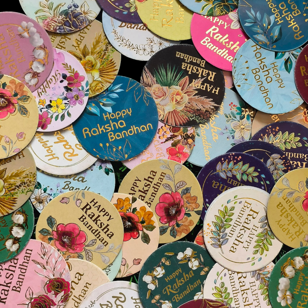 Rakshabandhan Paper Coin Topper Assorted 50 Pcs Pack