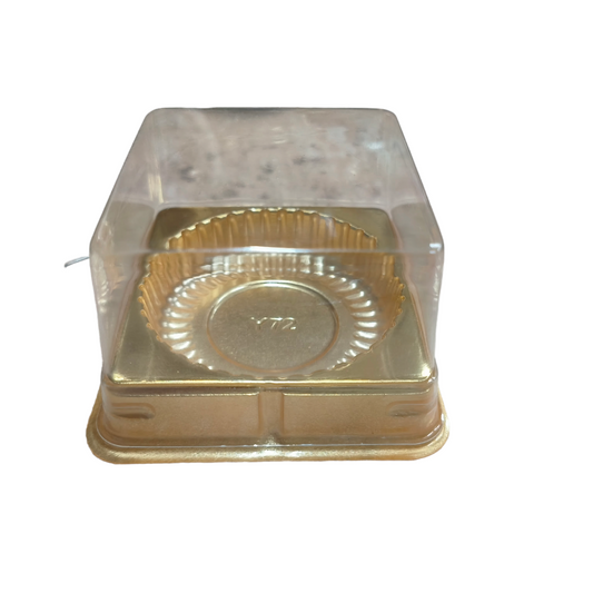 PET SINGLE MACROON  / COOKIE BOX GOLDEN  2'.25 INCH-25 PCS PACK