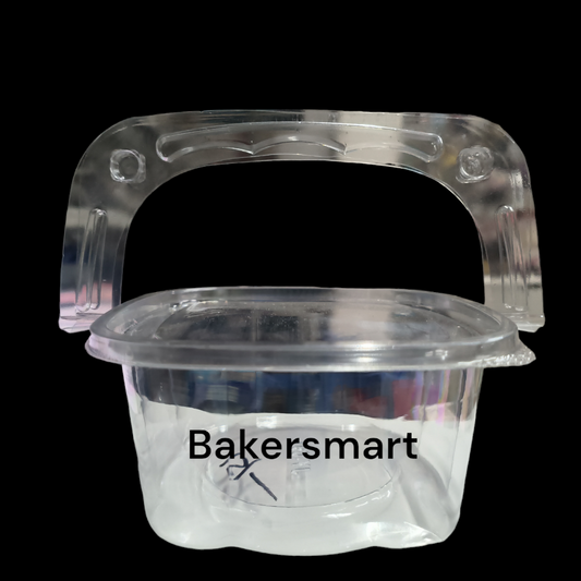 PVC TRANSPARENT CONTAINER WITH HANDLE 5*2.5 INCH''-10 PCS PACK