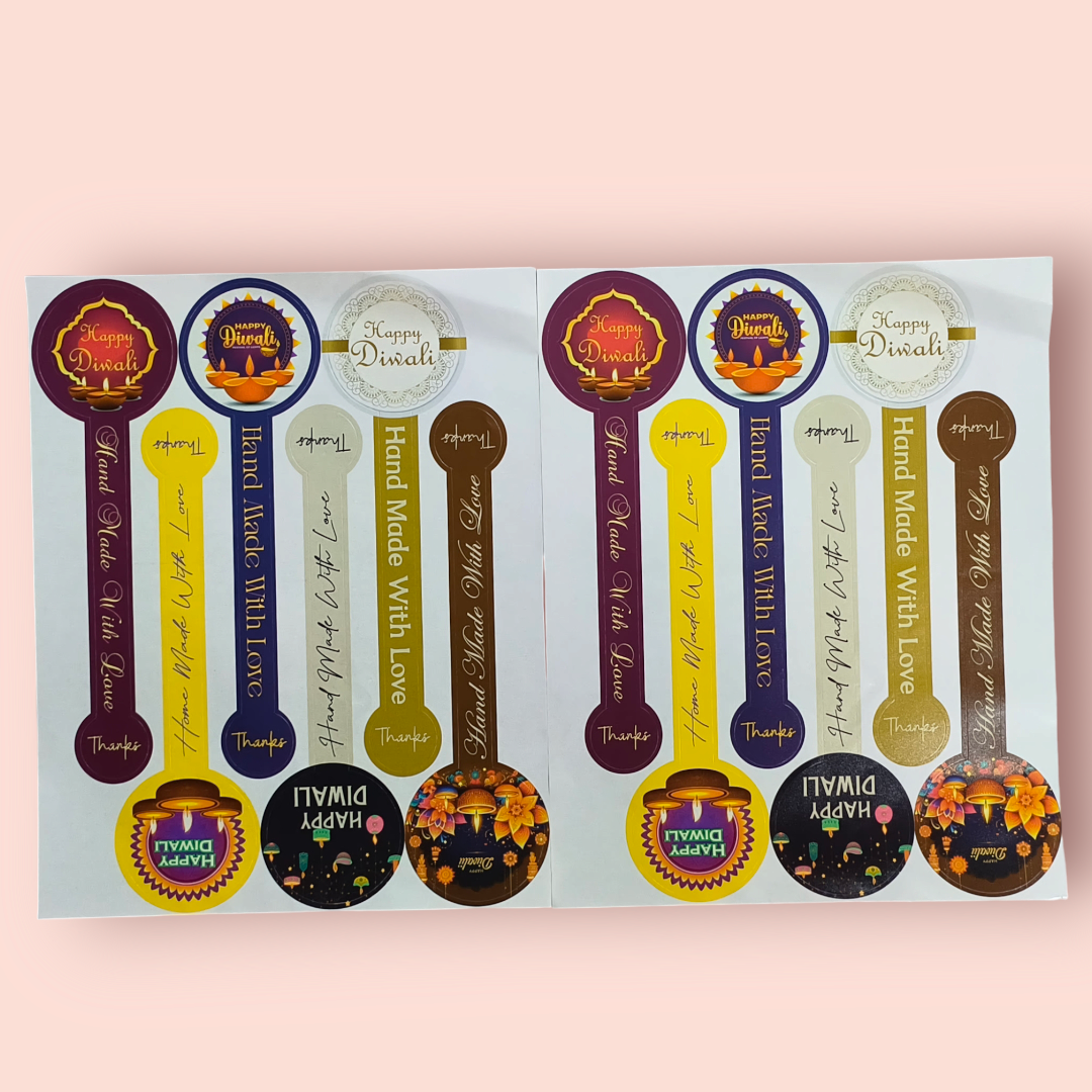 Diwali Jar Stickers, 12 PC's pack