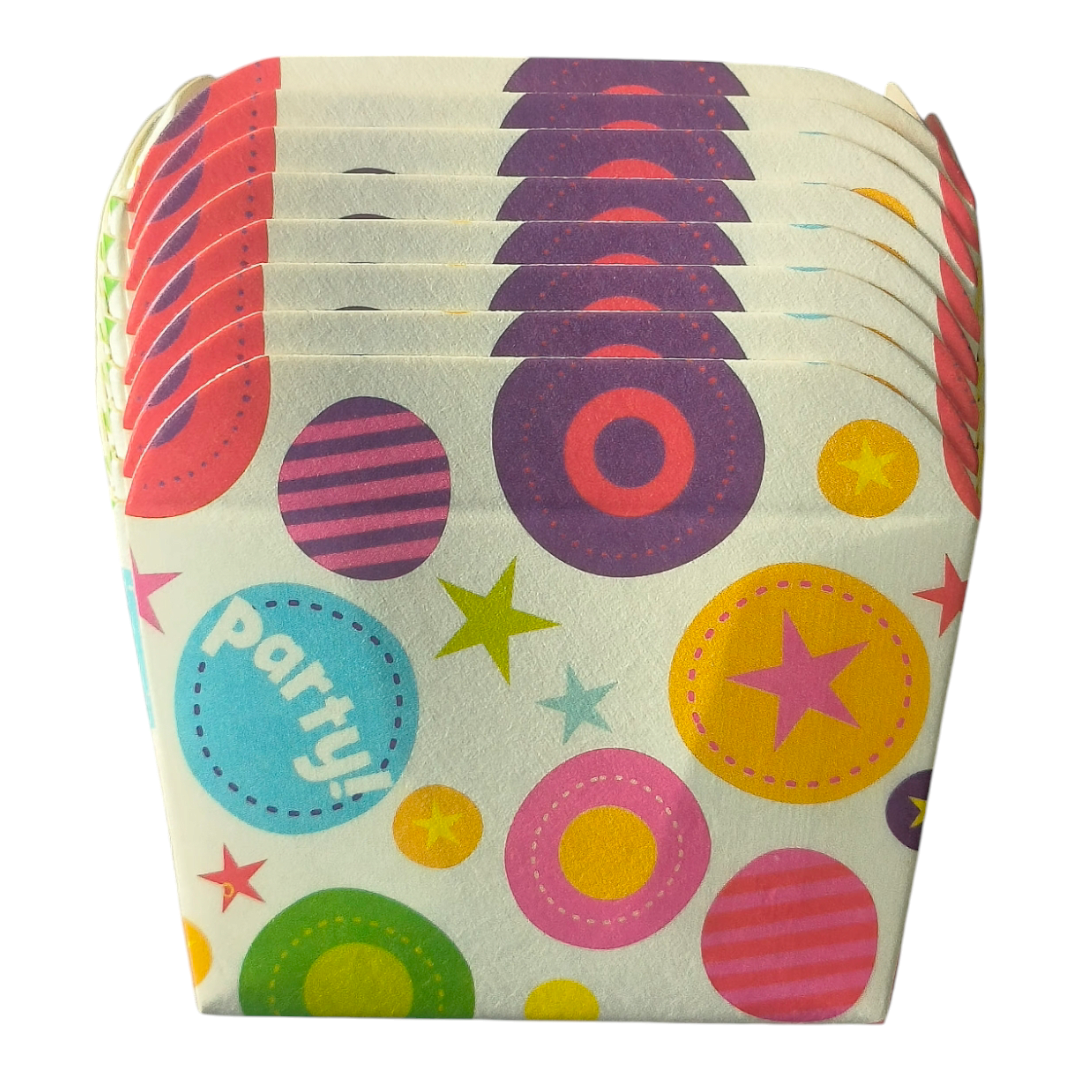 BAKE & SERVE SQUARE CUP LINER 50 PCS PACK, RANDOM COLOR OR DESIGN