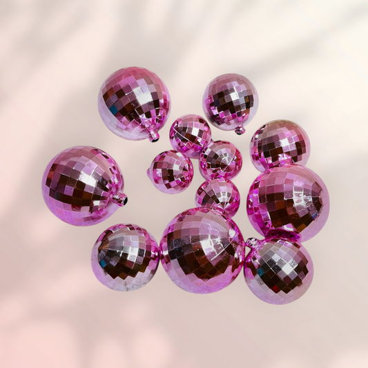 Disco Ball 12 PC's pack,- Pink