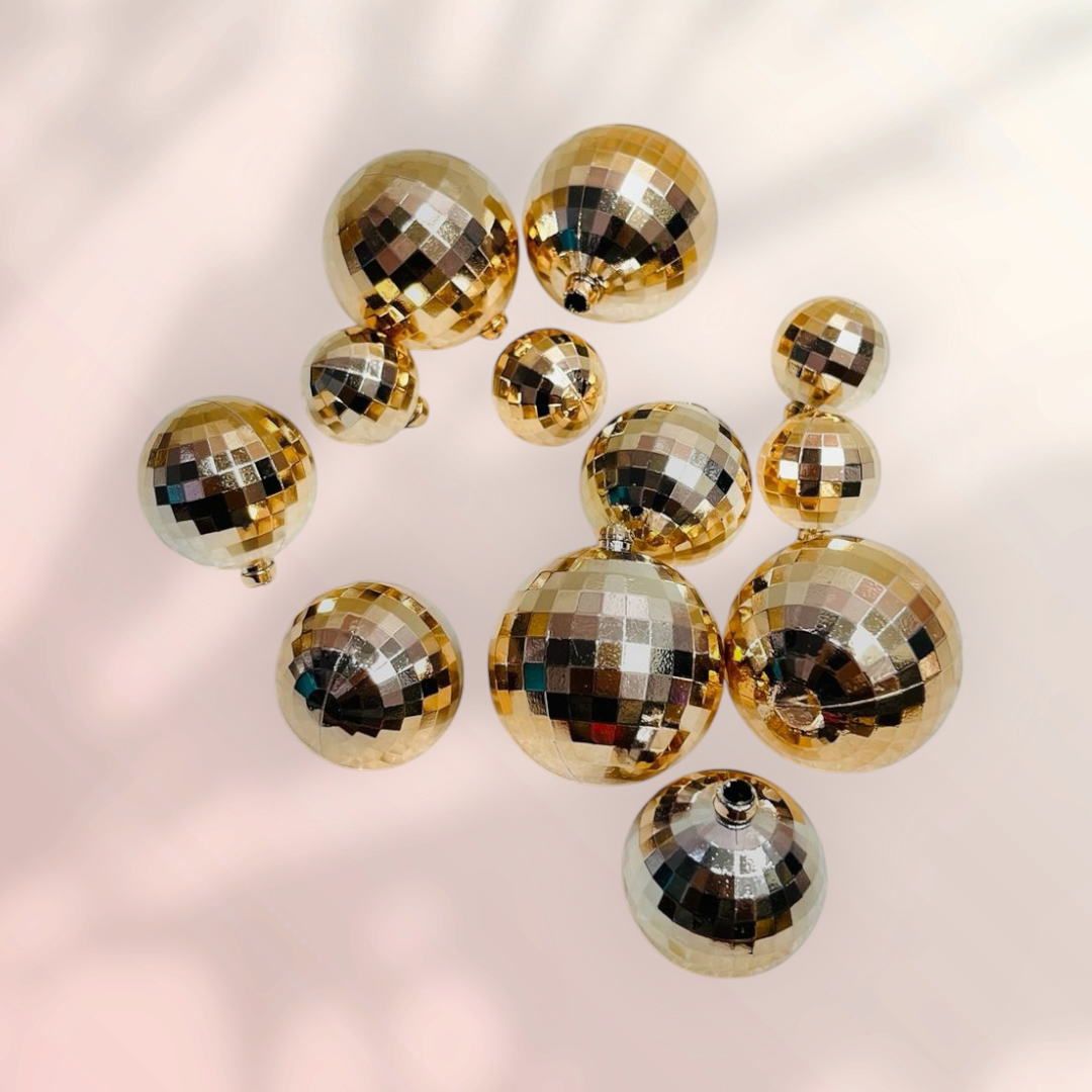 Disco Ball 12 PC's pack,-Light Gold