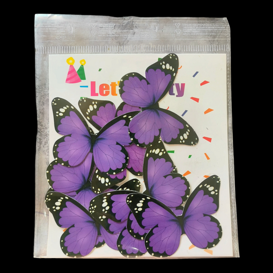 Paper Butterfly Dark Purple  Black Corner #5