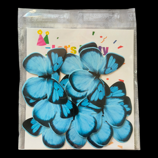 Paper Butterfly Blue & Black Corner #3