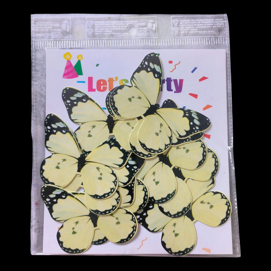 Paper Butterfly Light Yellow & Black Corner  #6