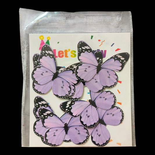Paper Butterfly Dark Purple  Black Corner #5