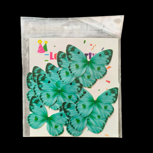 Paper Butterfly Light Green  With Black Dots &Corner #2
