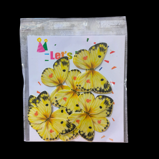 Paper Butterfly Yellow  Black Dots & Black Corner #5