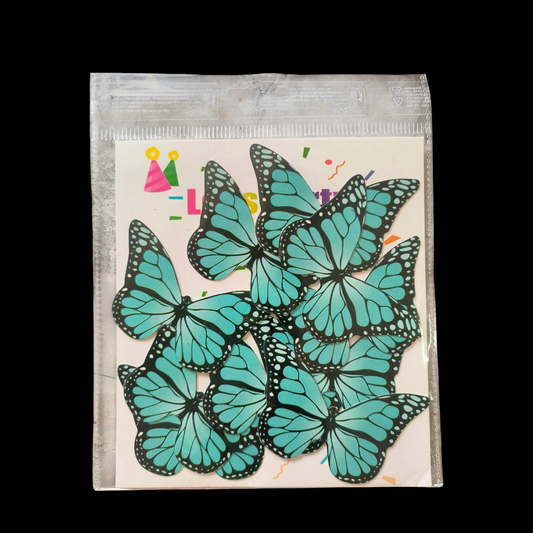 Paper Butterfly Greem With Black Linings & Black Corner #2