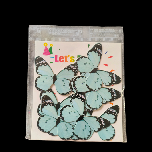 Paper Butterfly Sky Blue & Black Corner #3