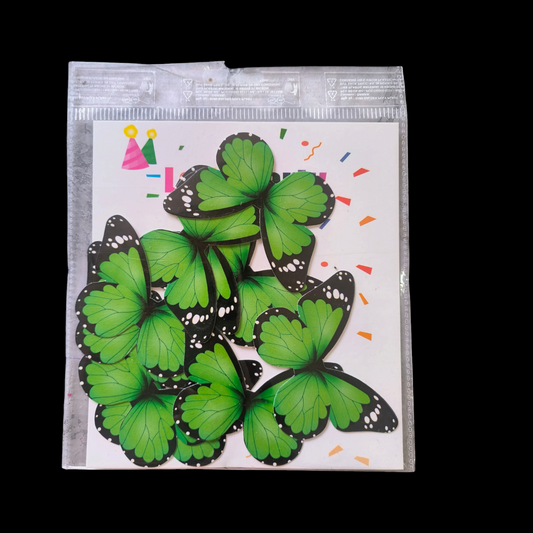 Paper Butterfly  Dark Green With Linings & Black Corner #2