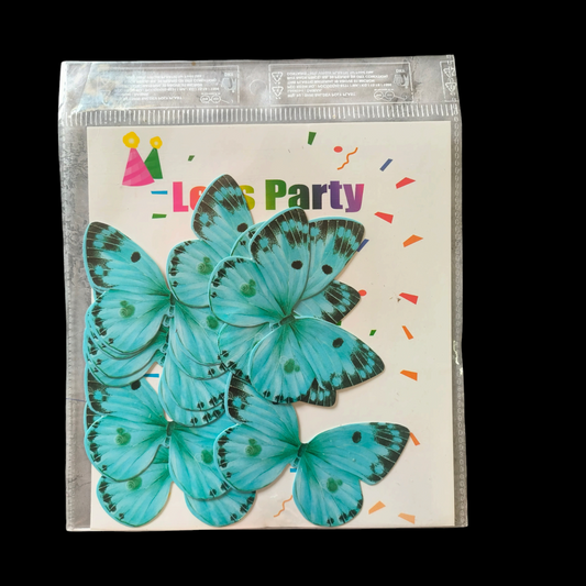 Paper Butterfly Turquoise  & Black Dot Corner #3