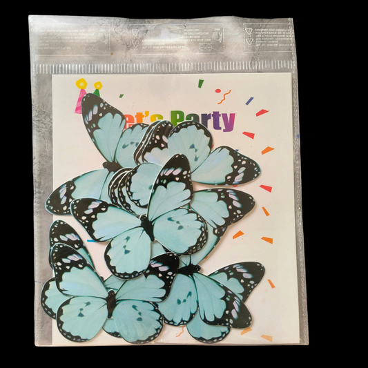 Paper Butterfly Sky Blue & Black Corner #3