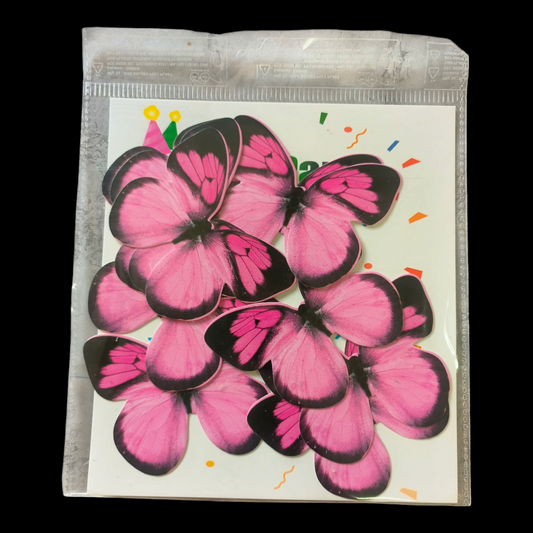 Paper Butterfly Pink Red Black Corner #1