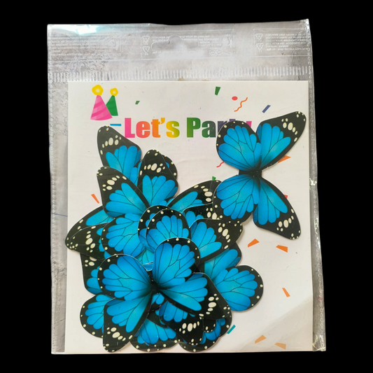 Paper Butterfly Blue & Black Lining Corner #3