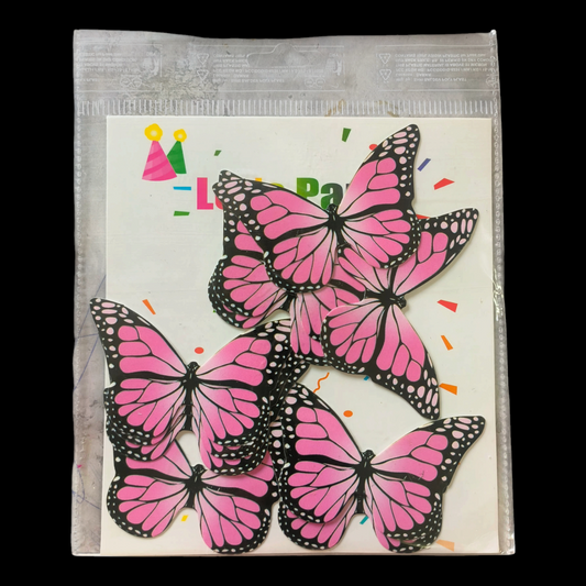 Paper Butterfly Pink Black Lining & Corner #1